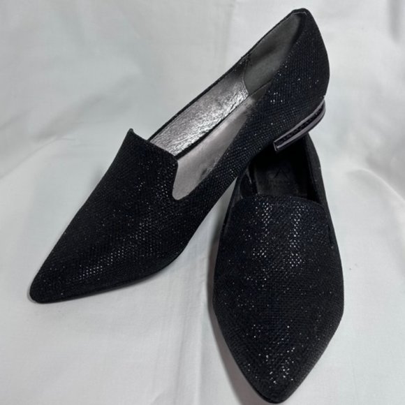 Adrianna Papell Taylor Jimmy Net Black Metallic Fabric Pointed Toe Slip On Flats - Picture 4 of 16